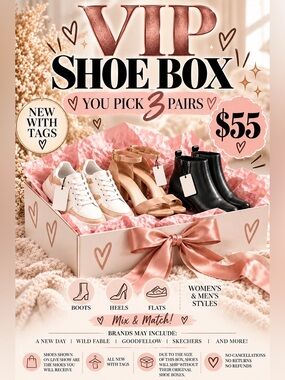 SHOE BOX - PICK 3 PAIRS — ONLY $40 👠 | Mixed Brands | variety of Styles & Sizes